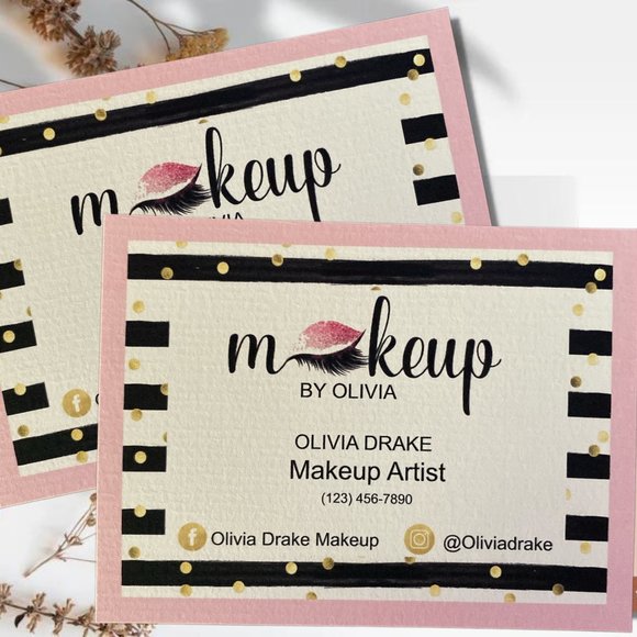 Makeup card Business - Beauty Business Card - DIY Business Card - Feminine Card - Picture 1 of 10
